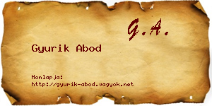 Gyurik Abod névjegykártya